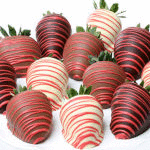 Specialty chocolate covered strawberries, with colorful drizzle or non traditional