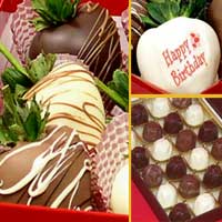 Birthday Raspberries & Hand Dipped Chocolate Covered Strawberries  Delivered