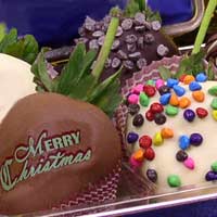 Merry Christmas 3 Topping Chocolate Covered Strawberry Gift Box