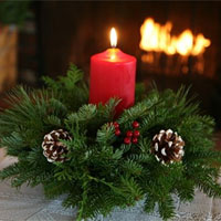 Centerpiece Christmas with Pillar Candle