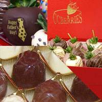 Custom Father's Day Raspberries & Hand Dipped Chocolate Covered Strawberries  Delivered