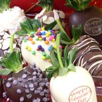 Happy Valentine's Day Decadent Chocolate Covered Strawberry Gift Box
