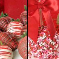 Valentine's Day rich caramel apple & Hand Dipped Chocolate Strawberries delivered