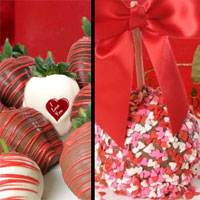 Valentine's Day rich caramel apple & Hand Dipped Chocolate Strawberries delivered