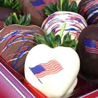 Patriotic Large Chocolate Covered Strawberry Gift Box