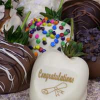 Graduation 3 Topping Chocolate Covered Strawberry Gift Box