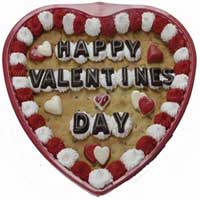 valentines delivered and decorated chocolate chip cookie cake twelve inch