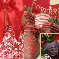 Happy Valentine's Day rich caramel apple & Hand Dipped Chocolate Strawberry Gift set
