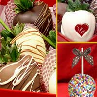 I Love You 6  chocolate strawberries & rich caramel valentine's apple