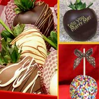 Proposal large chocolate covered caramel apples and hand dipped Chocolate Covered Strawberries