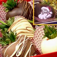 Santa Large Chocolate Covered Strawberries Delivered