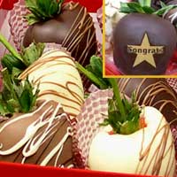 Congrats Large Drizzle Chocolate Covered Strawberry Gift box