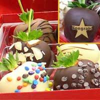 Congrats 3 Topping Chocolate Covered Strawberry Gift Box