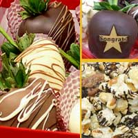 Fresh for a good job drizzled popcorn & Hand Dipped Chocolate Strawberries