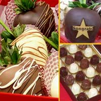 Congrats Raspberries & Hand Dipped Chocolate Covered Strawberries  Delivered