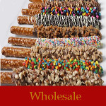 Wholesale chocolate dipped items delivered nationwide, pretzels, graham crackers, brownie bites