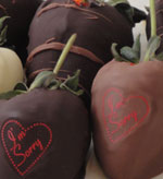 delivered chocolate covered strawberries with I'm sorry message