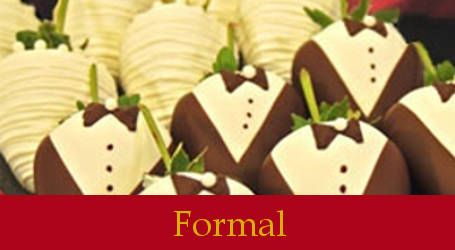 Formal Tux and Bride Chocolate Covered Strawberries