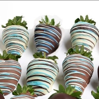 Democrat blue drizzled chocolate covered strawberries