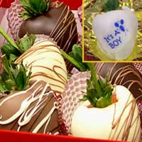 It's A Boy True Chocolate Covered Strawberries delivered for newborns mothers