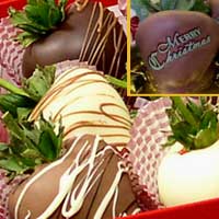 Merry Christmas Large Chocolate Covered Strawberry Gift box