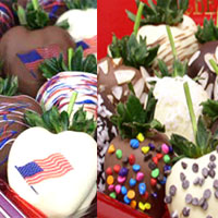 Patriotic Gourmet Topping Chocolate Covered Strawberries