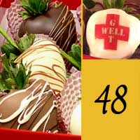 Get Well 4 Dozen Drizzle Chocolate Covered Strawberry Gift set