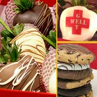 Get Well hand dipped cookies & Hand Dipped Chocolate Strawberry Gift set