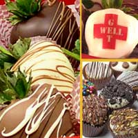 Get Well Cupcakes & Chocolate Covered Strawberry Gift box