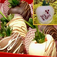 It's A Girl Large Drizzle Chocolate Covered Strawberry Gift box