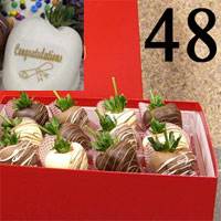 Party Package for Graduation, 4 Dozen  Chocolate Covered Strawberry Gift set