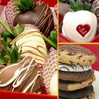 Romantic I Love You  hand dipped cookies & Hand Dipped Chocolate Strawberry Gift set