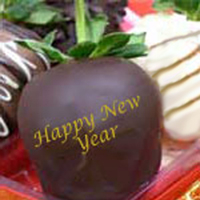 Happy New Year Large Drizzle Chocolate Covered Strawberry Gift box