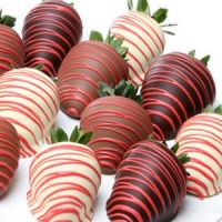 Strawberries dipped in true chocolate for Valentine's