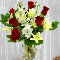 Valentine's Roses, lilies and flowers