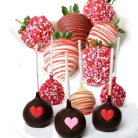 delivered cakepops and strawberries for valentines