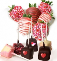 valentines day strawberries and cheesecake pops