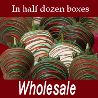 Wholesale chocolate covered strawberries decorated for Christmas and delivered nationwide