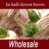 Wholesale chocolate covered strawberries in half dozen boxes delivered nationwide