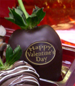 Valentine chocolate dipped strawberry